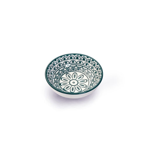 Che Brucia Arabesque Green Porcelain Round Dish 8 cm / 3"