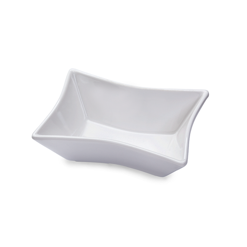 White Vague Melamine Mezze Square Bowl 9 cm