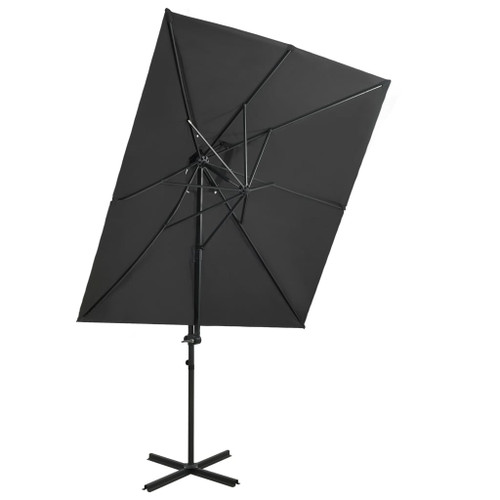 vidaXL Cantilever Umbrella with Double Top Anthracite 250x250 cm