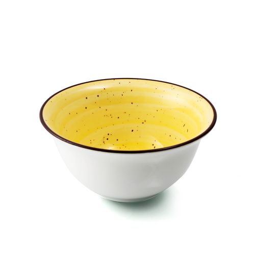 Porceletta Yellow Color Glazed Porcelain Bowl 14.5 cm