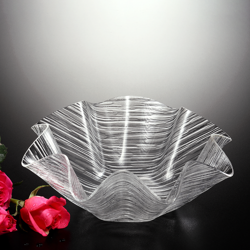 Vague Acrylic Flower Bowl Clear 27 cm