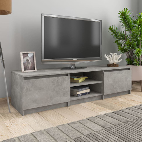 vidaXL TV Cabinet Concrete Grey 140x40x35.5 cm Engineered Wood