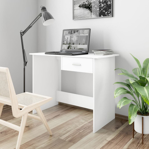 vidaXL Desk White 100x50x76 cm Engineered Wood