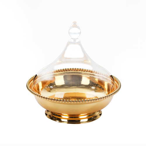 Vague Golden Steel Dates Bowl Set 27 cm