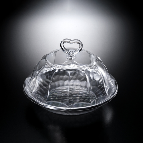 Vague Acrylic Round Serving Set - Silver