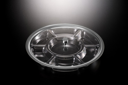Vague Vague Acrylic Serving Tray with 7 Compartment Silver Border