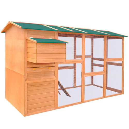 vidaXL Chicken Coop Wood 295x163x170 cm