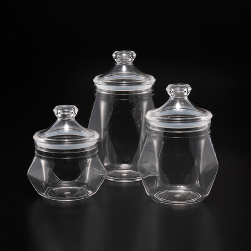 Vague Acrylic Diamond Clear Jar Large