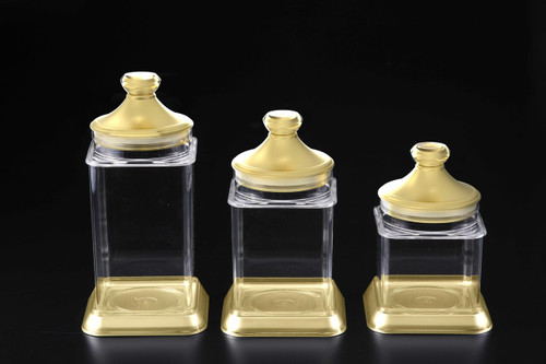 Vague Acrylic Jar Fat Belly Medium Color Gold