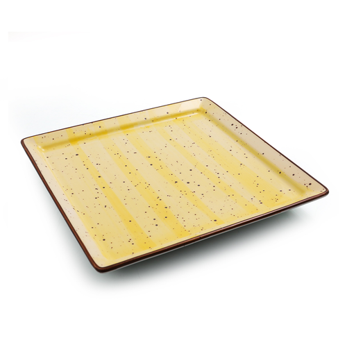 Porceletta Yellow Color Glazed Porcelain Square Plate 30 cm / 12"