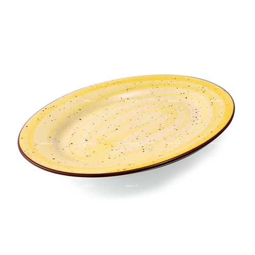 Porceletta Yellow Color Glazed Porcelain yellow Oval Plate 30 cm / 12"