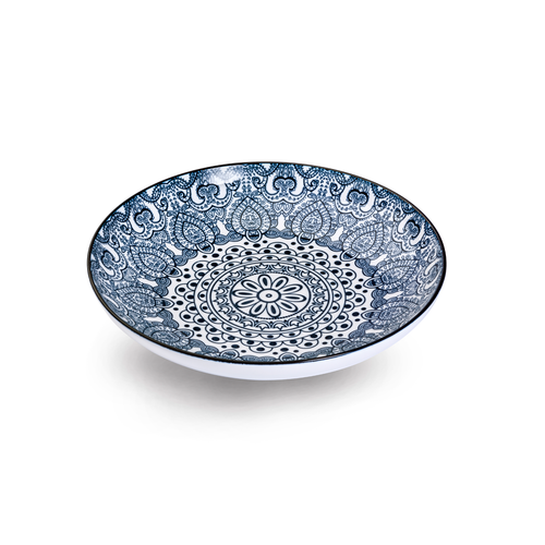Che Brucia Arabesque Blue Porcelain Soup Plate 20.9 cm / 8"
