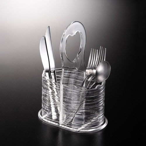 Vague Acrylic Cutlery Holder Bark Clear 25 cm