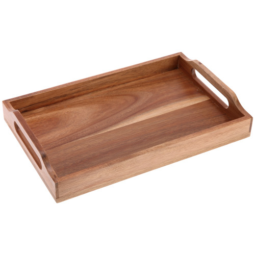 Vague Rectangular Wooden Tray with Handles 40 cm