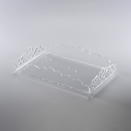 Vague Acrylic Rectangular Laser Tray 25 cm x 40 cm Transparent