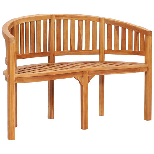 vidaXL Banana Bench 120 cm Solid Teak Wood