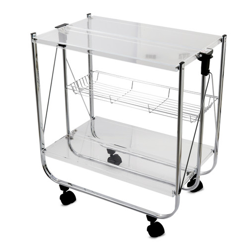 Vague Steel Foldable Trolley with Metal Basket