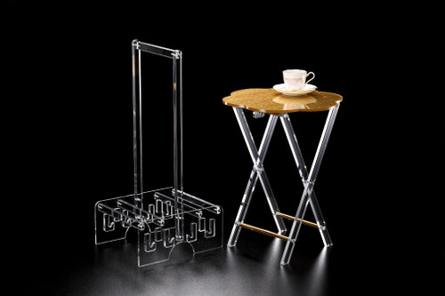 Vague Four Piece Acrylic Tables Set Bark Design
