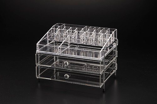 Vague Large Acrylic Cosmetic Jewelery Box 2 Drawer