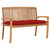 vidaXL Stacking Garden Bench with Cushion 128.5 cm Solid Teak Wood