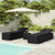 vidaXL 3 Piece Garden Sun Loungers with Tea Table Poly Rattan Black