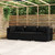 vidaXL 3-Seater Sofa with Cushions Black Poly Rattan