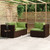 vidaXL 3 Piece Garden Lounge Set with Cushions Brown Poly Rattan