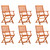 vidaXL Folding Garden Chairs 6 pcs Solid Eucalyptus Wood
