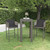 vidaXL 3 Piece Garden Bar Set with Cushions Poly Rattan Grey