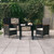 vidaXL 3 Piece Garden Dining Set with Cushions Black