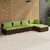 vidaXL 5 Piece Garden Lounge Set with Cushions Poly Rattan Brown