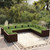 vidaXL 10 Piece Garden Lounge Set with Cushions Brown Poly Rattan