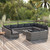 vidaXL 12 Piece Garden Lounge Set with Cushions Grey Poly Rattan