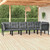 vidaXL 6 Piece Garden Lounge Set Black and Grey Poly Rattan