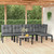 vidaXL 6 Piece Garden Lounge Set Black and Grey Poly Rattan