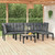 vidaXL 6 Piece Garden Lounge Set Black and Grey Poly Rattan