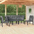 vidaXL 5 Piece Garden Lounge Set Black and Grey Poly Rattan