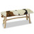 vidaXL Bench Real Leather Teak