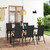 vidaXL 7 Piece Garden Dining Set Black and Brown