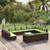 vidaXL 14 Piece Garden Lounge Set with Cushions Brown Poly Rattan