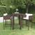 vidaXL 5 Piece Garden Bar Set with Cushions Poly Rattan Brown