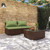 vidaXL 3 Piece Garden Lounge Set with Cushions Poly Rattan Brown