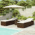 vidaXL 3 Piece Garden Sun Loungers with Tea Table Poly Rattan Brown