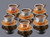 Ahu Colorful Marble Design Gold Color Coffee Cups Set