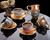 Ahu Colorful Marble Design Gold Color Coffee Cups Set