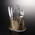 Vague Acrylic Cutlery Holder Bark Golden 21 cm