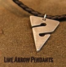 Line Arrow Necklace, Pewter
