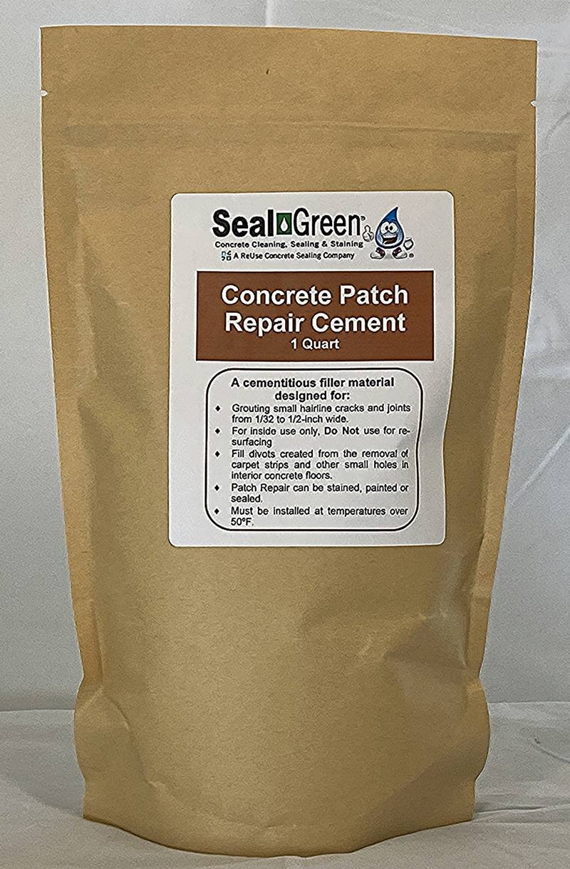 SealGreen Concrete Patch Repair material is ideal for filling small cracks and divots, joints on concrete. This product can be painted, stain or seal.
