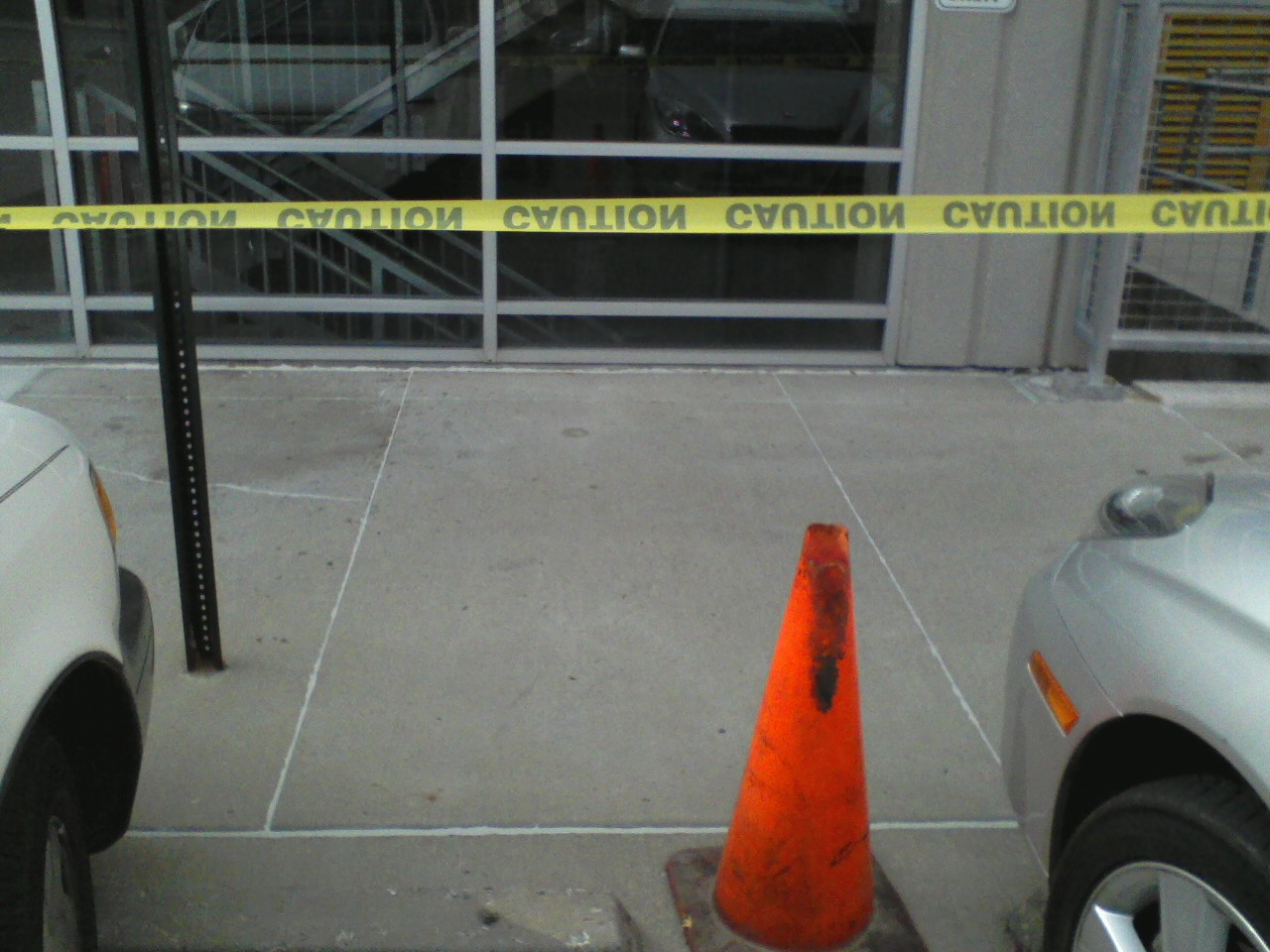 Clean and seal expansion joint on a public sidewalk