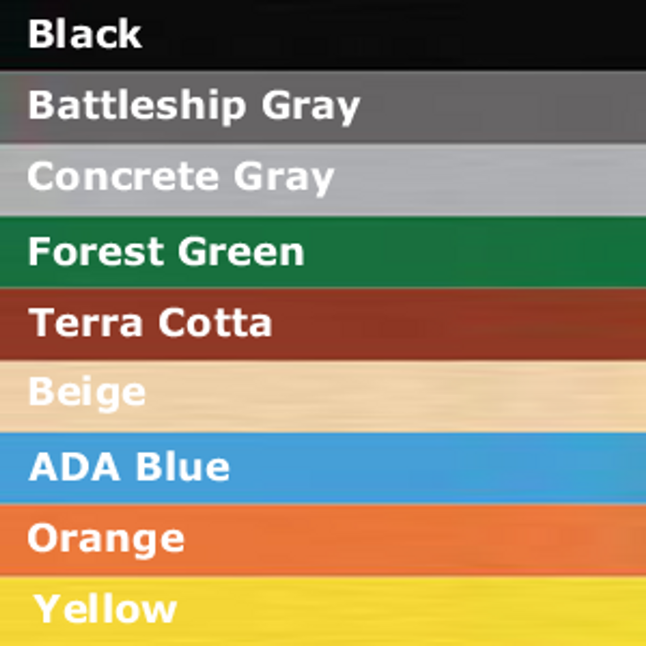 SealGreen Poly -FlexCoat Color Chart